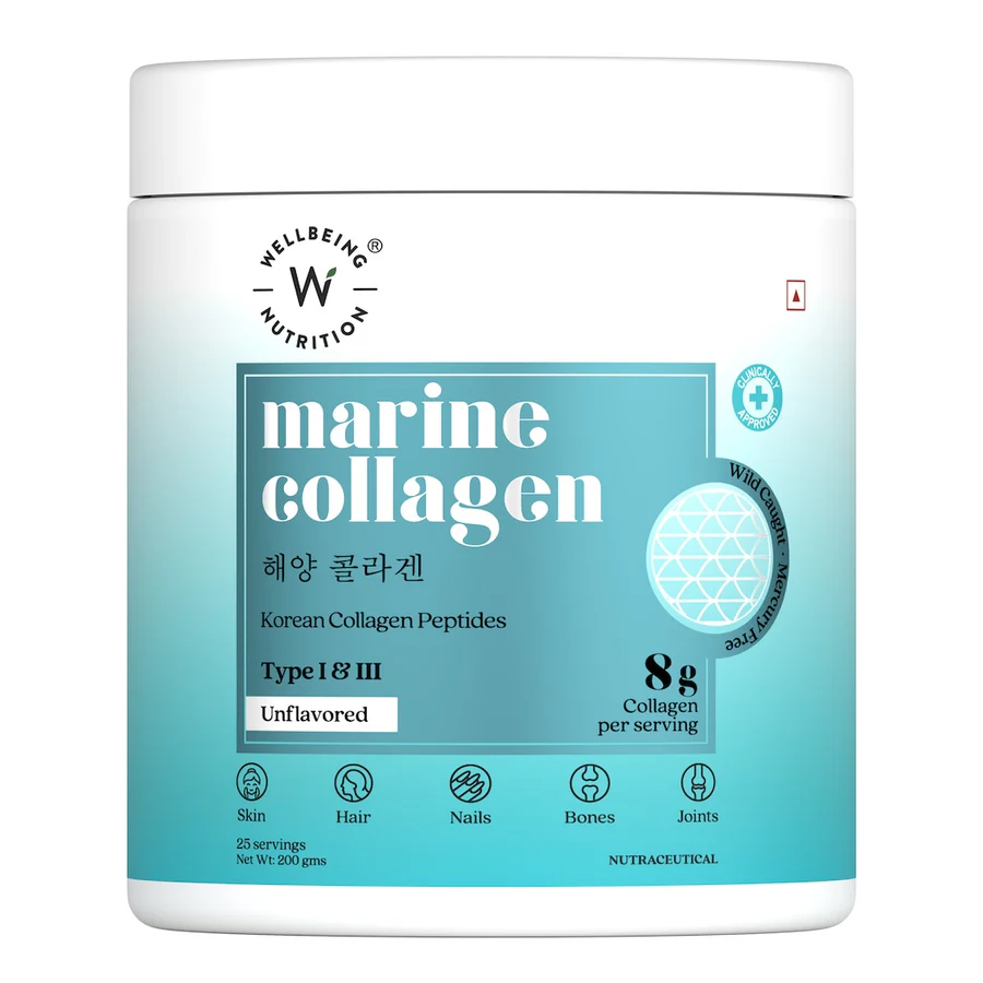 Wellbeing Pure Korean Marine Collagen Peptides Unflavored 250gm